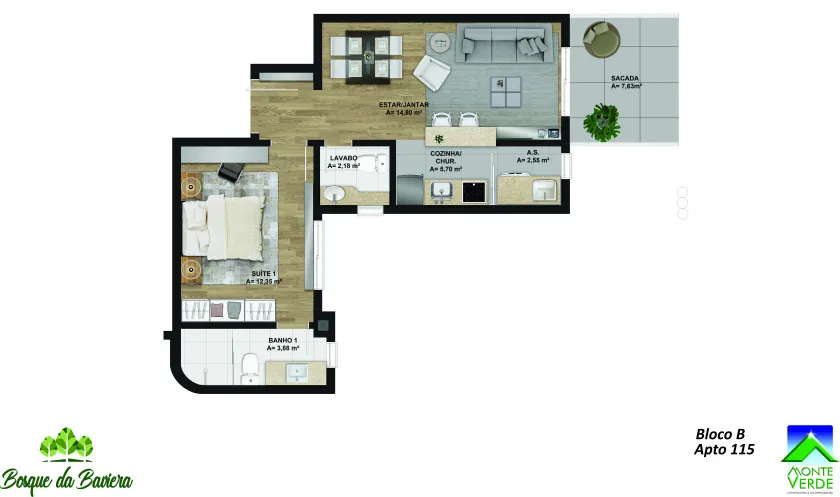 Imagem Apartamento à venda em Gramado, Bavaria, com 1 quarto, 49.09m2