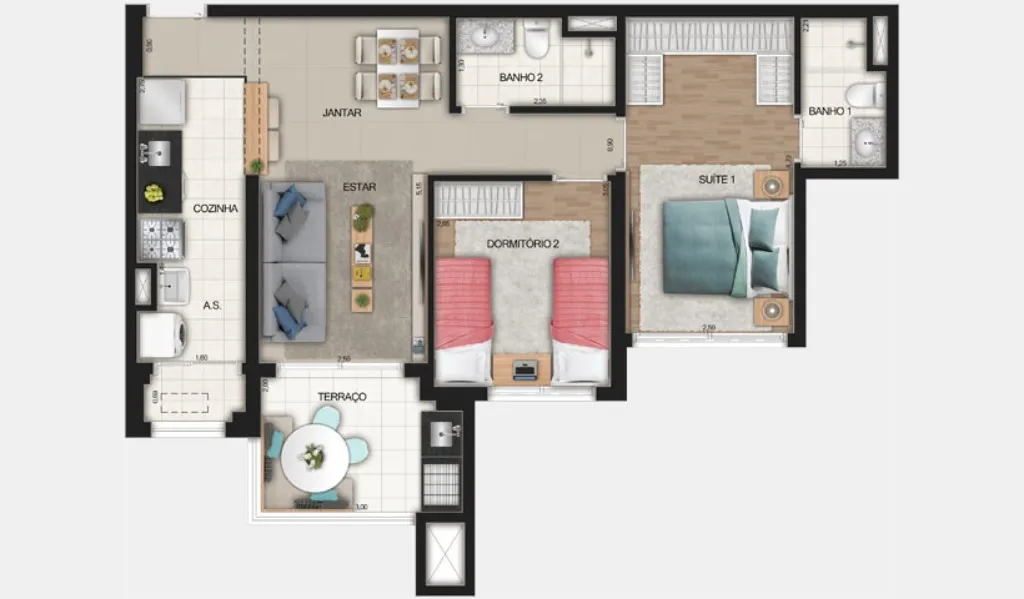Imagem Reserva JB Osasco: Apartamento à venda no Centro, 2 quartos, 2 suítes, 2 banheiros, 2 vagas, 91m². Imperdível!