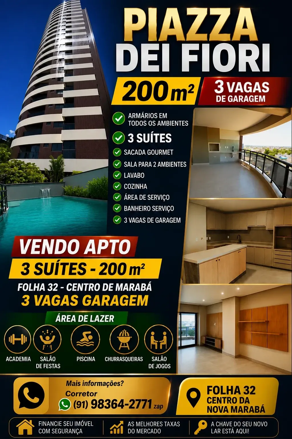 Imagem Apartamento com 3 Quartos à Venda, 200 m² em Nova Marabá - Marabá
