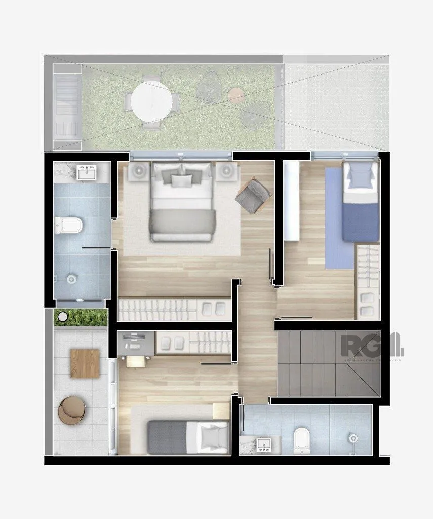 Imagem CASA CONDOMíNIO - 3D/1 suite - 196,27 m²- 2 vagas - TRISTEZA