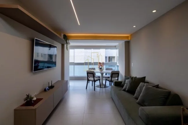 Imagem Excelente cobertura alto padrão vista mar com três quartos home theater a venda em Alphaville l