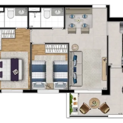 Imagem Apartamento com 3 Quartos à Venda, 57 m² em Ferreira - São Paulo