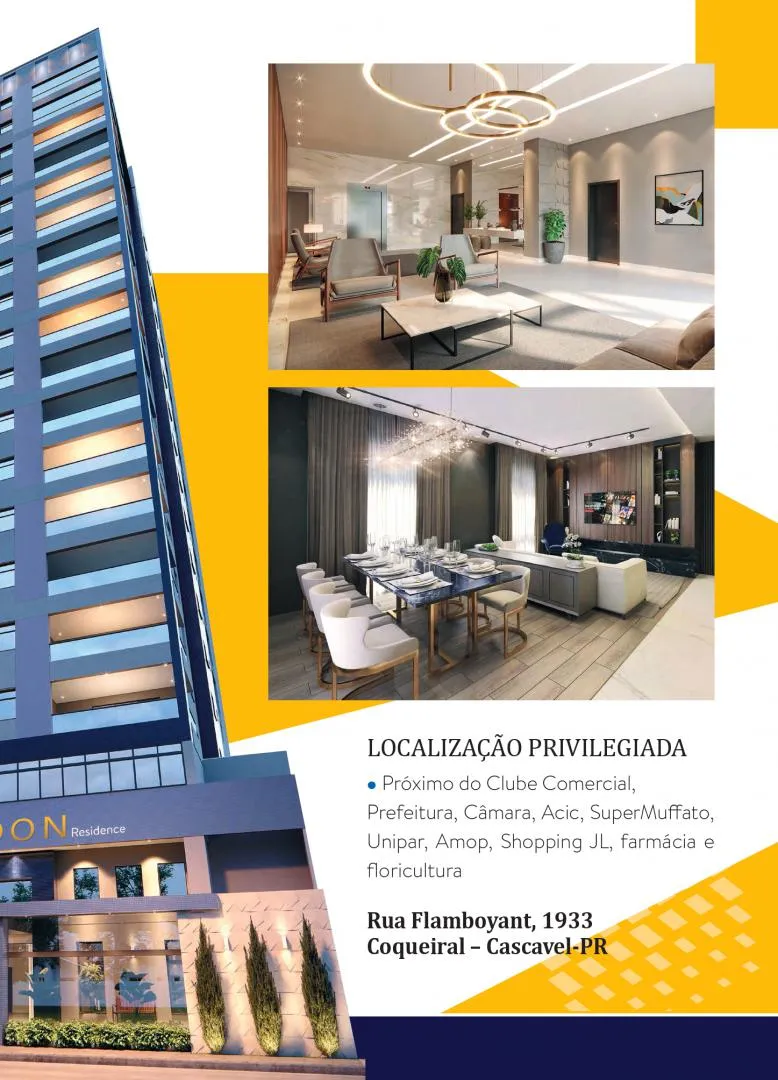 Imagem Lançamento: Apartamento no EDIFÍCIO LONDON RESIDENCE no Bairro Coqueiral em Cascavel - 178.63m² com portaria 24h