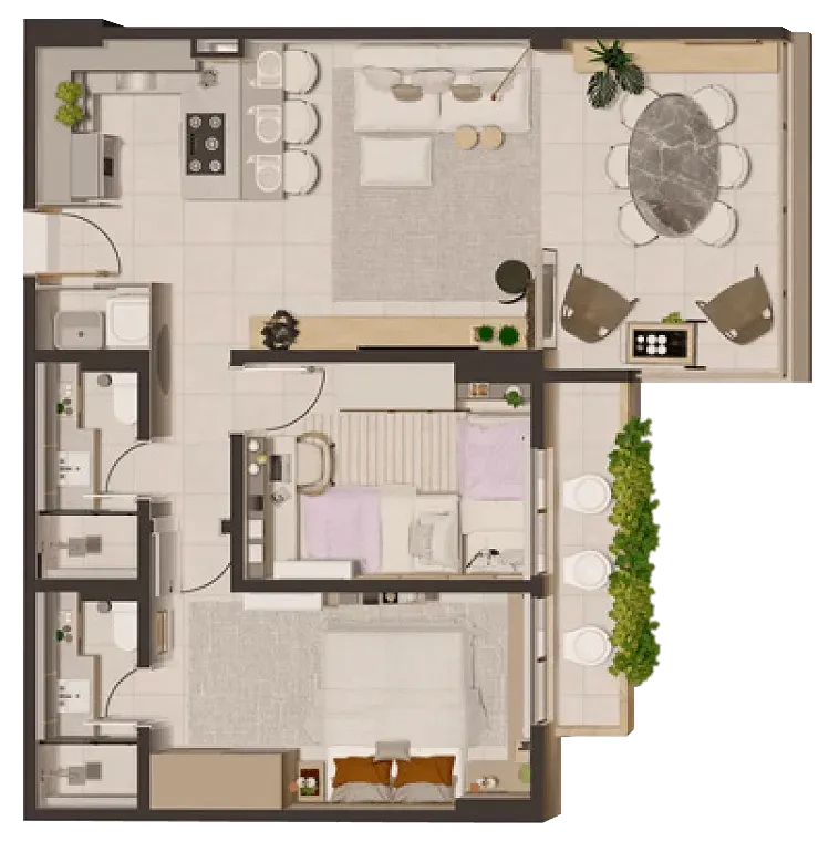 Imagem Apartamento com 2 Quartos à Venda, 68,56 m² em Mangabeiras - Maceió