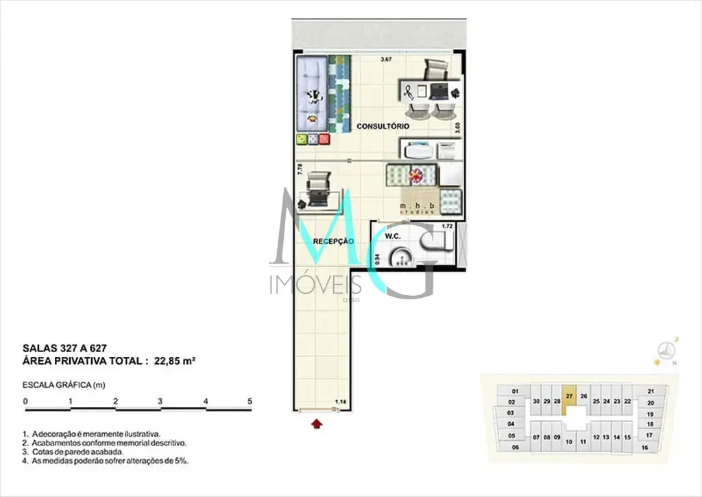 Imagem Sala à venda 1 Vaga 21.9M² Campo Grande Rio de Janeiro - RJ