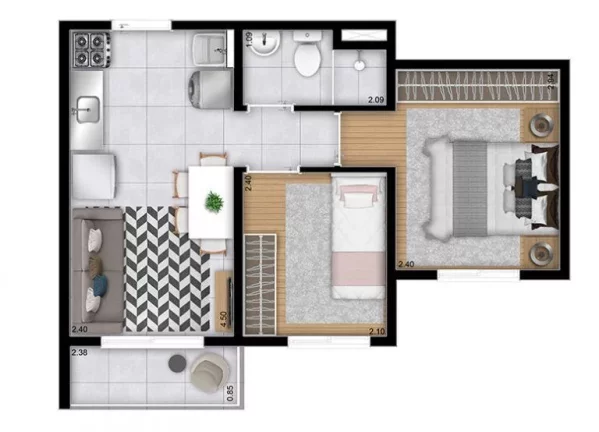 Imagem PLANO PARQUE NABUCO SABIÁ - Studio de 27m² NR, com localização privilegiada no bairro Cupecê!
