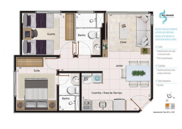 Imagem Apartamento com 2 Quartos à Venda, 49 m² em Samambaia Sul (Samambaia) - Brasília