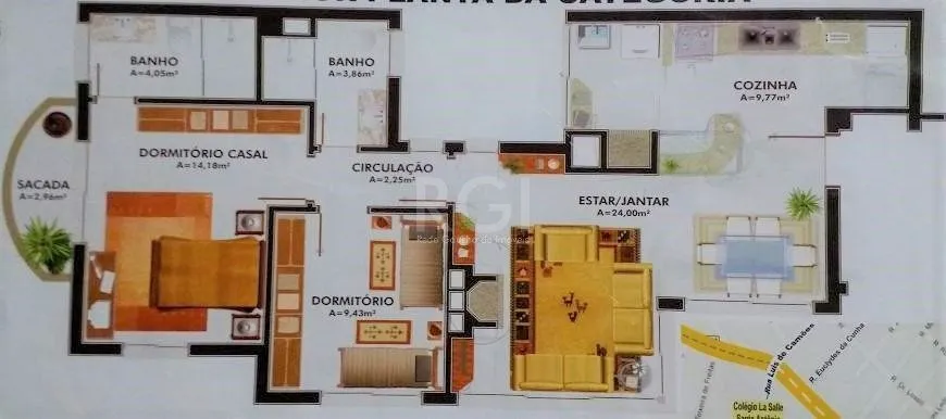 Imagem Apartamento para Venda - 83m², 2 dormitórios, sendo 1 suites, 1 vaga - Santo Antonio
