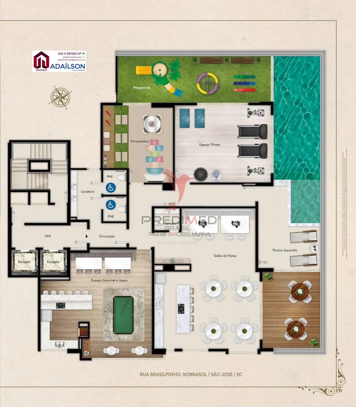 Imagem Apartamentos com três suítes no bairro Kobrasol em São José SC Venda R$ 1.357.000,00 RDO