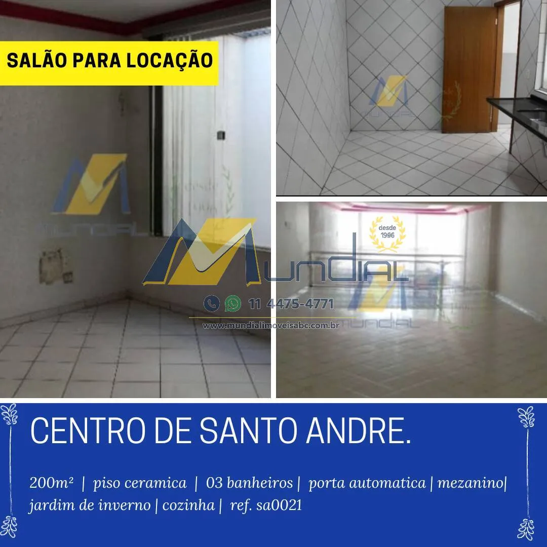 Imagem Salão para locação em SBC, Centro