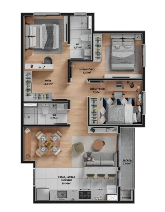 Imagem Varandas 20 de Setembro - Apartamento à venda no bairro Coronel Nassuca - Guaíba/RS