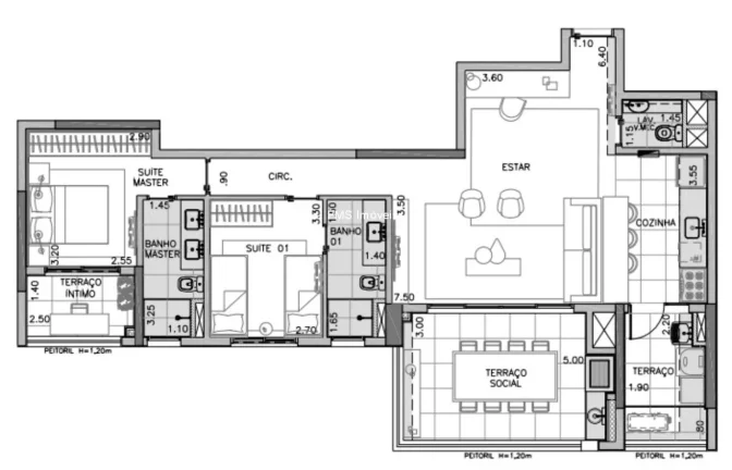 Imagem Apartamento com 110m² e 2 suítes à venda no Brooklin.