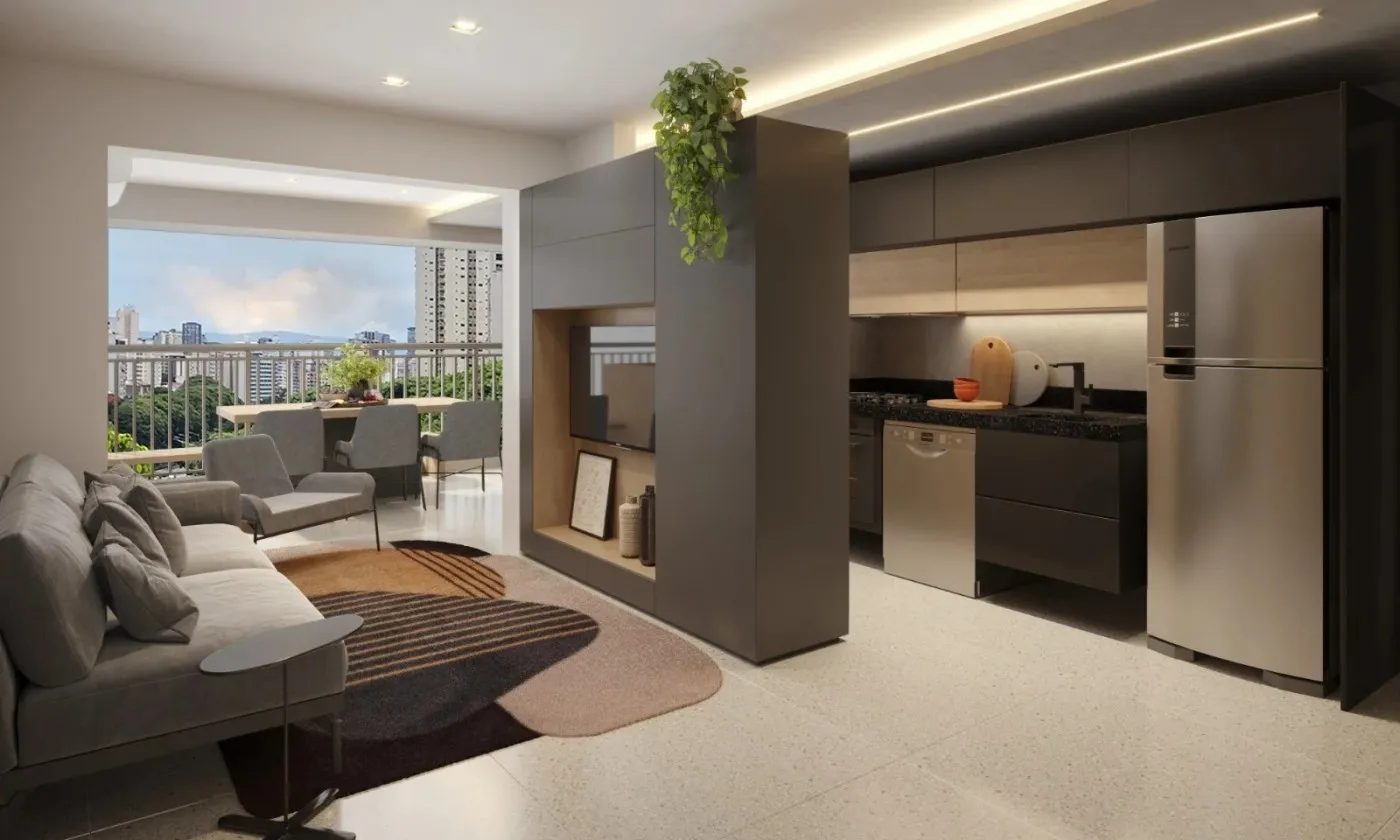 Imagem Apartamento para Venda em São Paulo, Pinheiros, 2 dormitórios, 1 suíte, 1 banheiro, 1 vaga