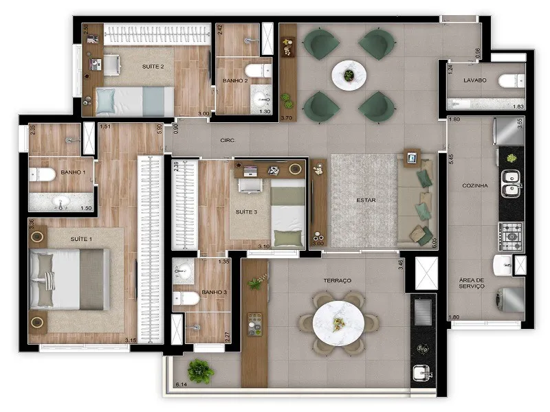 Imagem Apartamento 3 quartos em Santo André SP, artamento 3 suítes em Santo André SP, apartamento em Santo André, Edifício The Address Santo André