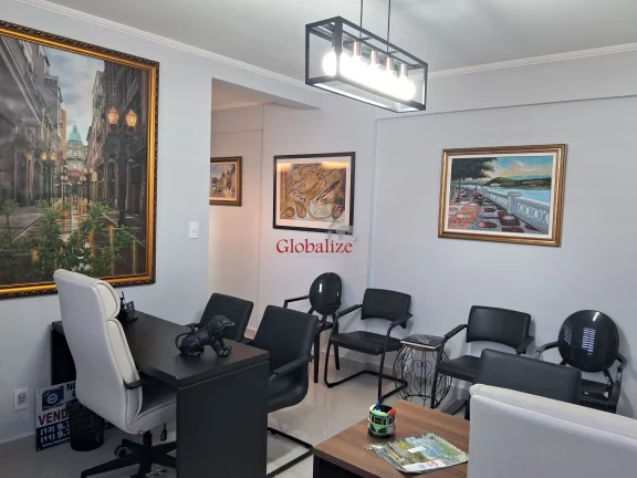 Imagem Escritório de Alto-Padrão mobiliado em Santos na Aparecida na avenida mais comercial do bairro à venda por R$ 375.000,00 ou locação R$ 4.000,00.