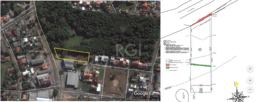 Imagem Terreno plano à venda na Avenida da Serraria, em Porto Alegre, com área total de 2200 m².