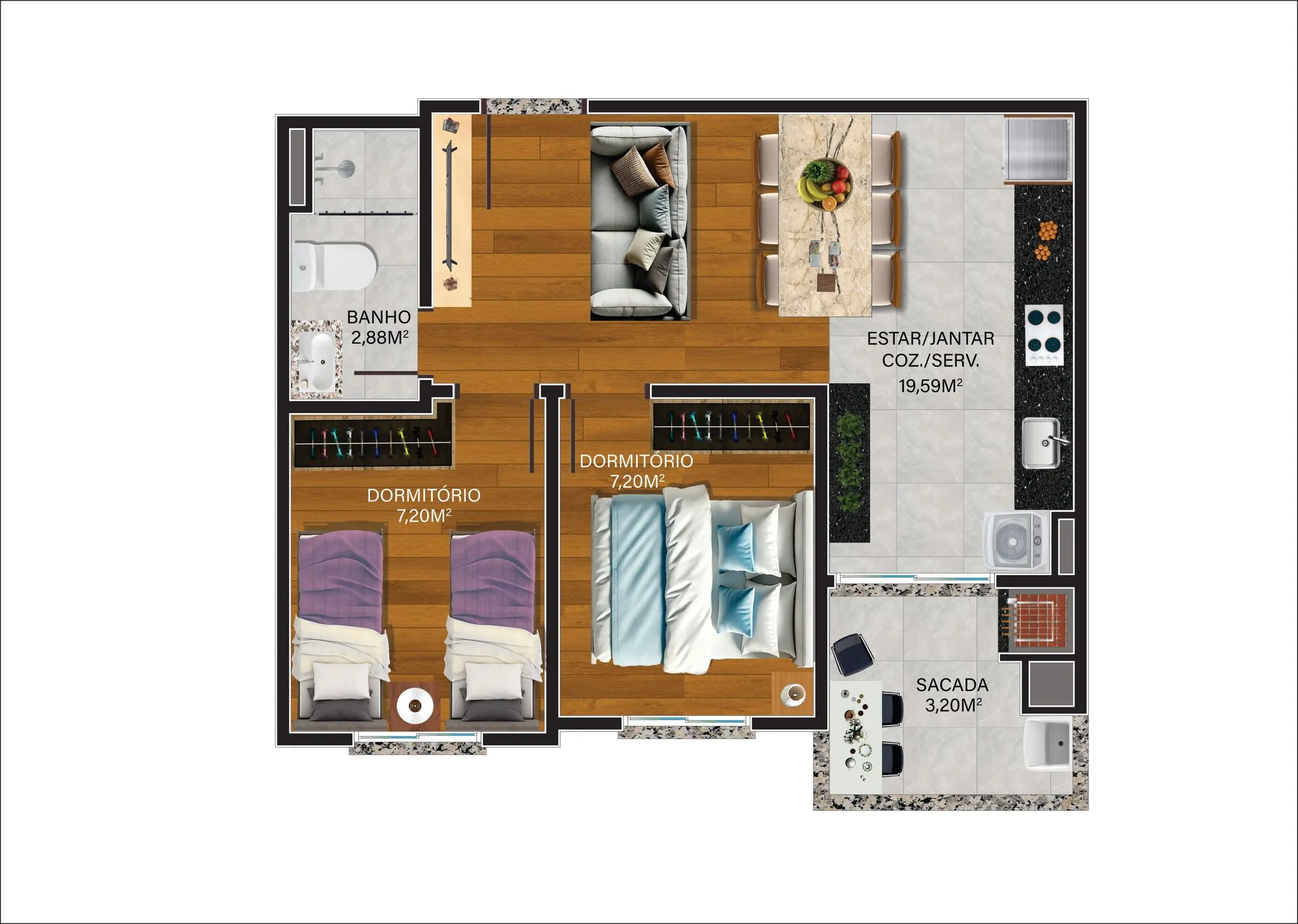 Imagem Apartamento à venda em Caxias do Sul, Bela Vista, com 2 quartos, 45.89m2