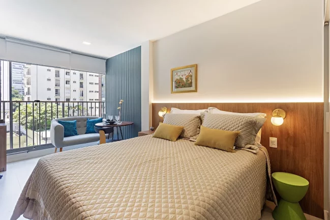 Imagem ZAHLE JARDINS - Lindo Studio de 28m², decorado e mobiliado, 15 minutos a pé do parque do Ibirapuera!