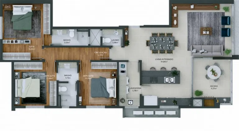 Imagem Apartamento com 3 Quartos à Venda, 136 m² em Centro - Criciúma