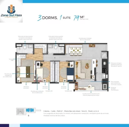 Imagem Apartamento à Venda No Planalto Paulista Com 3 Dormitórios Sendo 1 Suíte e 1 Vaga - Em Obras