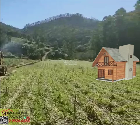 Imagem Sítio com chalé de 77m², terreno e área de 2.000m², todo plano, casa de campo, Chalé com projeto, 3 quartos Cozinha Varanda 2 banheiros, 1 em cima.