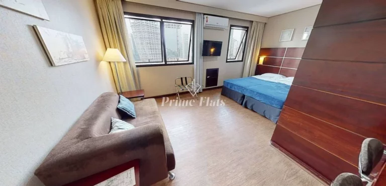 Imagem Flat disponível para locação no Transamérica Executive Chácara Santo Antônio, com 28m², 1 dormitório e 1 vaga!