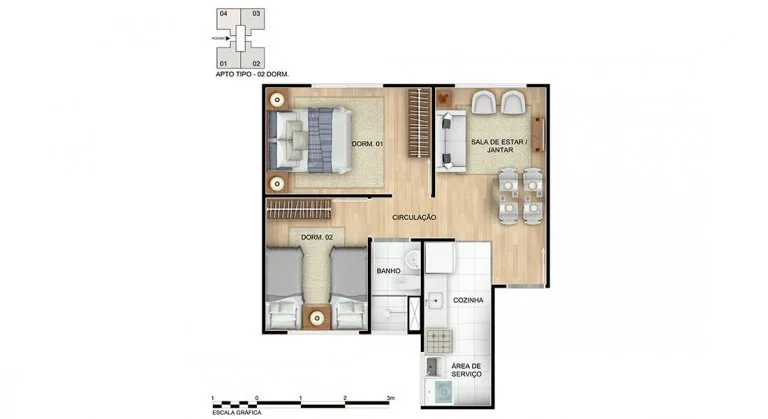 Imagem Apartamento com 2 Quartos à Venda, 38 m² em Campo de Santana - Curitiba