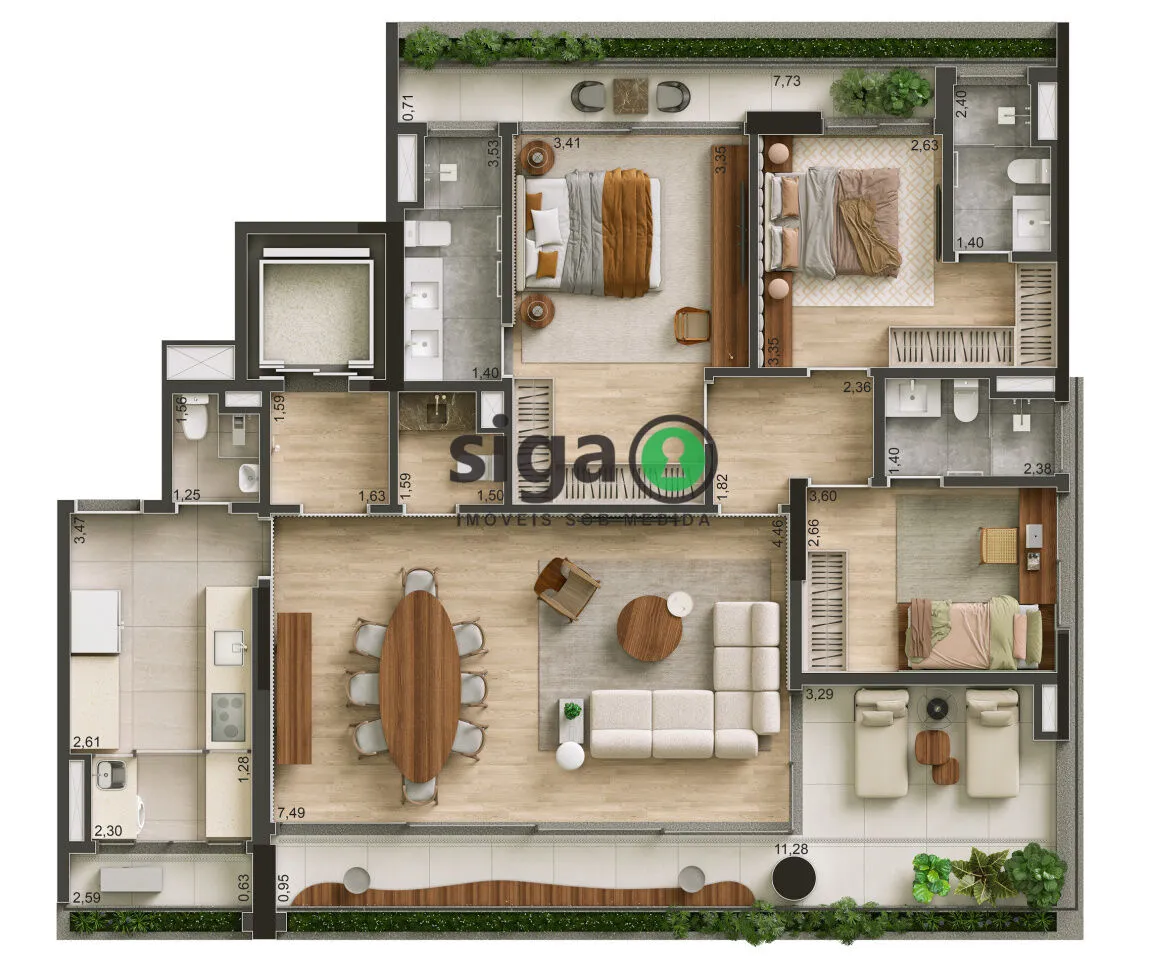 Imagem Apartamento à venda em Higienópolis de 168m² com 3 suítes e 2 vagas - São Paulo