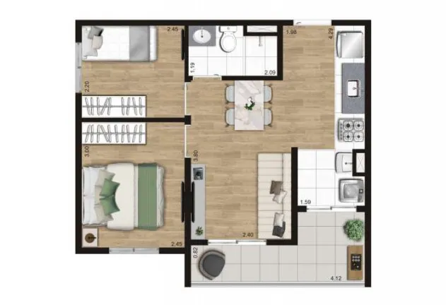 Imagem Edifício Residencial com 2 Quartos à Venda, 36 m²em Vila Campestre - São Paulo