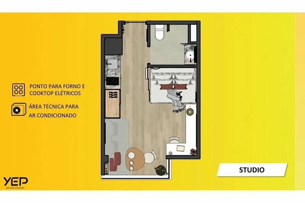 Imagem Studio à venda em São Paulo, Pinheiros, com 1 quarto, 24m2