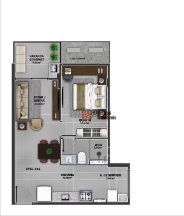 Imagem Apartamento com 1 dormitório à venda, 50 m² por R$ 467.243 - Praia do Francês - Marechal Deodoro/AL