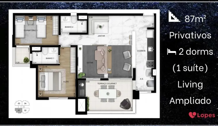 Imagem Apartamento com 3 Quartos à Venda, 87 m² em Vila Bastos - Santo André