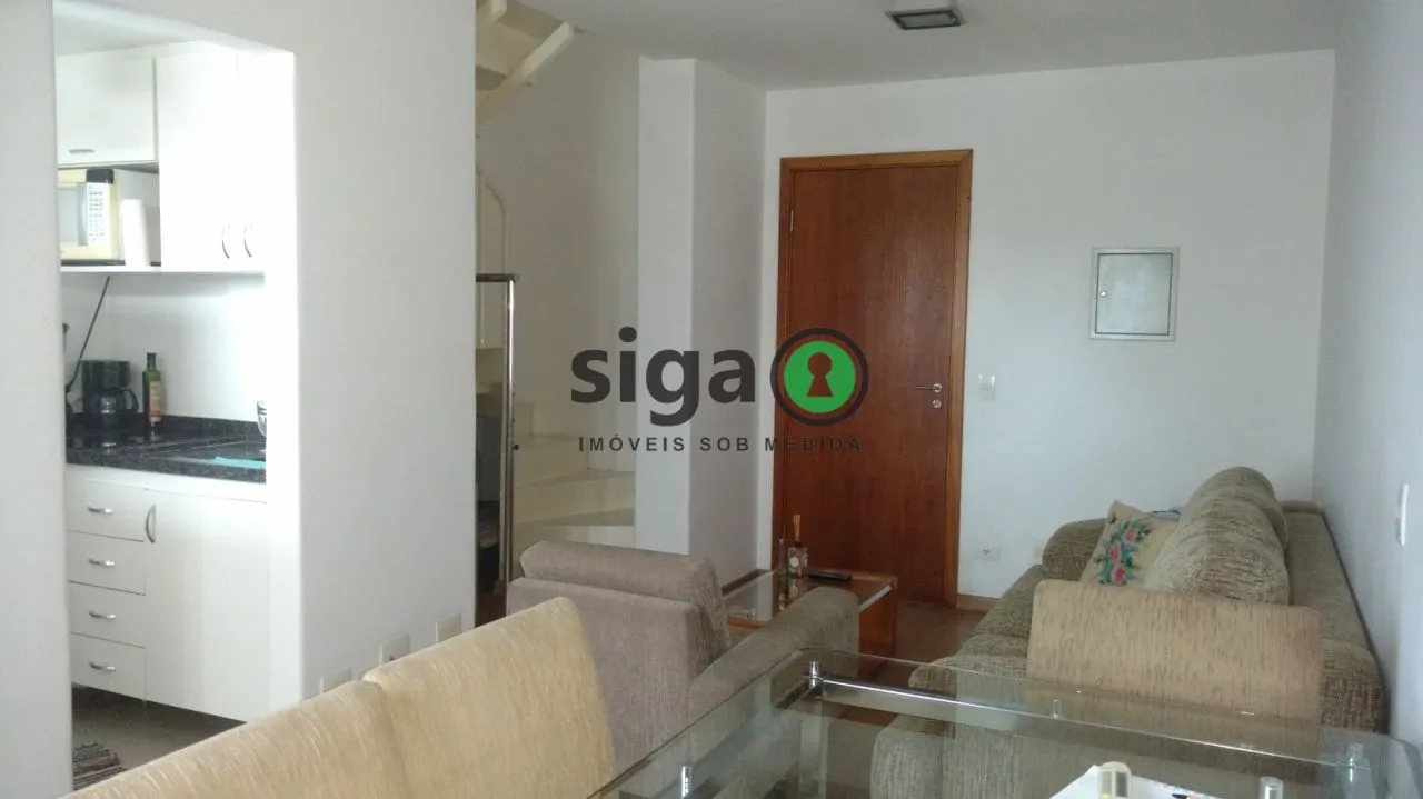 Imagem Apartamento Dúplex mobiliado 1 Quarto com suíte, 1 vaga de garagem, 58m² para locação Campo Belo