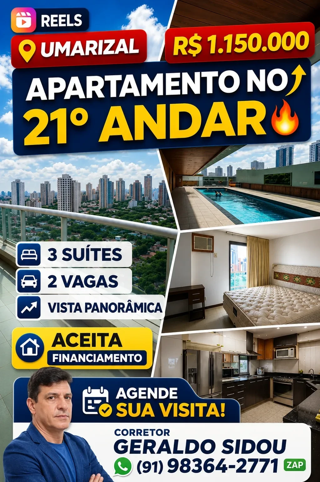 Imagem Apartamento com 3 Quartos à Venda, 120 metros em Umarizal - Belém