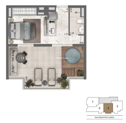 Imagem Apartamento com 47m² no Campo Belo encontre o maior estoque Cyrela na Zona Sul! Explore em www.fmsimoveis.com.br