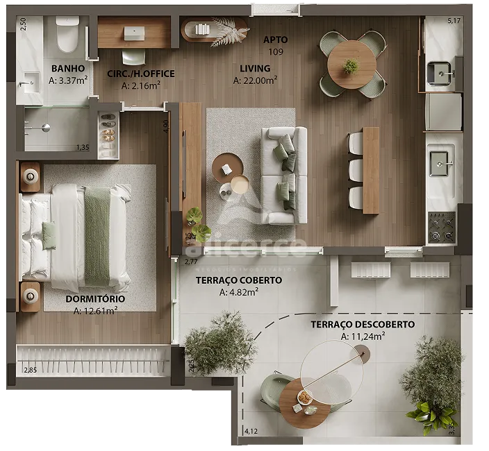 Imagem Apartamento Garden à venda com 1 quarto , 64,75m² em Campinas São José
