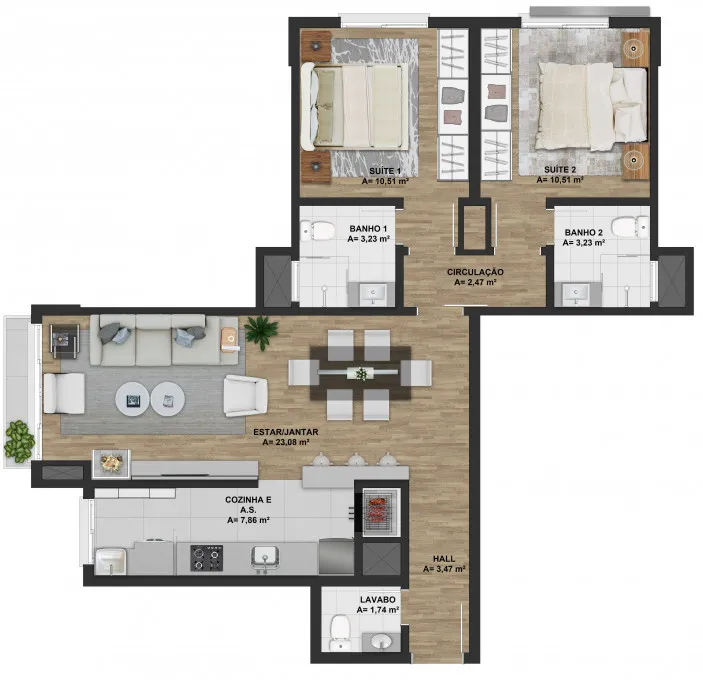 Imagem Apartamento à venda em Gramado, Floresta, com 2 quartos, 76.87m2