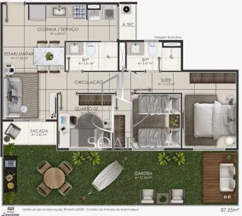 Imagem BOSQUE LAUSANNE – Apartamento com Varanda e Gás Encanado