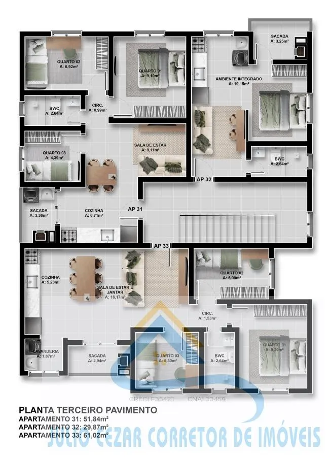 Imagem Apartamento para Venda em São José dos Pinhais, Parque da Fonte, 3 dormitórios, 1 banheiro, 1 vaga