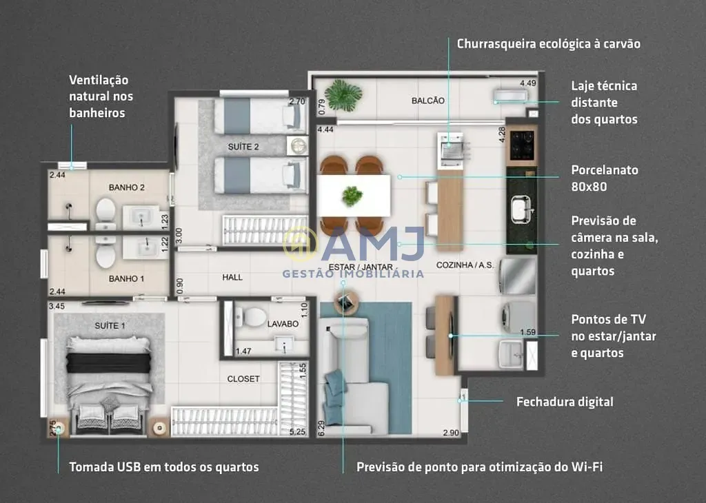 Imagem SMART Parque Areião com 2 duas suítes