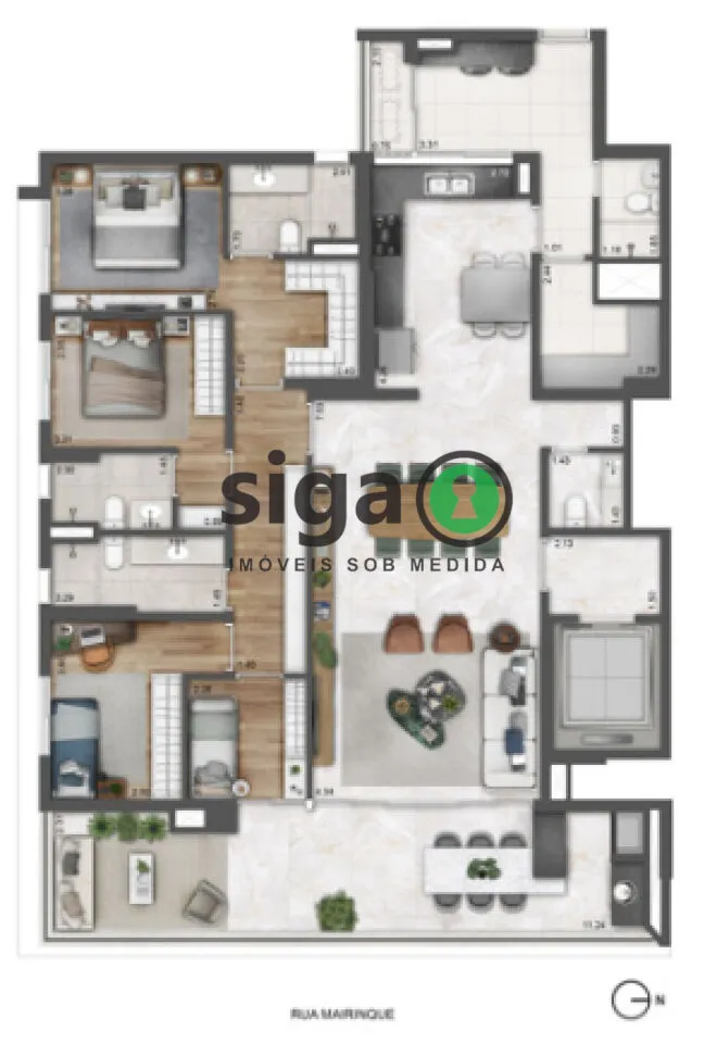 Imagem Apartamento com 4 dormitórios sendo 3 suítes para venda no Ibirapuera