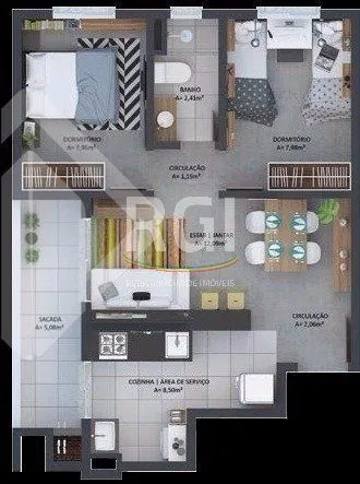 Imagem Cobertura para Venda - 104.78m², 3 dormitórios, sendo 1 suites, Glória