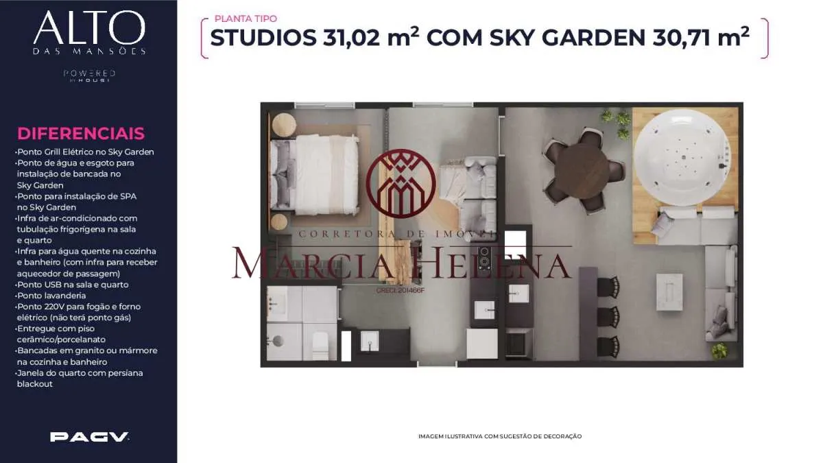 Imagem Studio à venda em Campinas, Parque Rural Fazenda Santa Cândida, com 1 quarto, 30,58m2