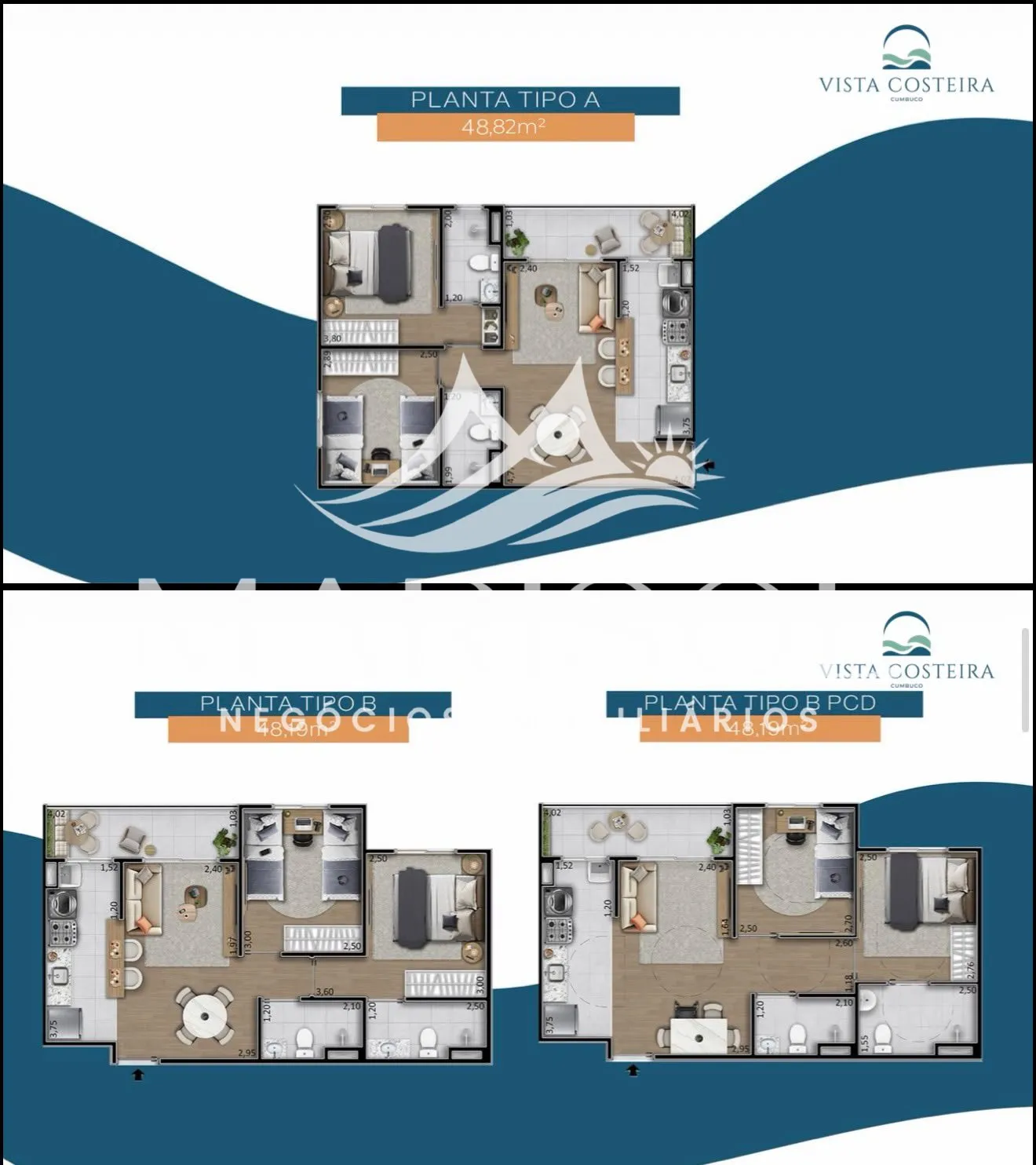Imagem Apartamento de 2 quartos, 49m² no bairro Praia de Cumbuco, em Caucaia