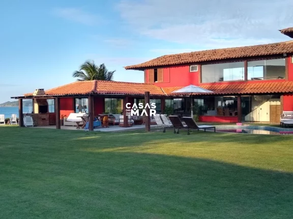Imagem Casa de Luxo à Beira-Mar em Búzios, Condomínio Camurupim na Praia Rasa: 6 Quartos, 6 Suítes, 4 Salas - Segurança e Conforto!