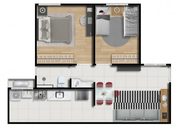 Imagem Apartamento com 2 Quartos à Venda, 46 m² em Jardim Maranata - Aparecida de Goiânia