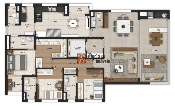 Imagem Apartamento com 3 dormitórios à venda, 141 m² a partir de R$ 1.906.000 - Brooklin Novo - São Paulo/SP