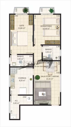 Imagem Apartamento á venda em Praia Grande, bairro Guilhermina.