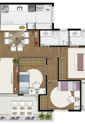 Imagem Apartamento com 3 Quartos à Venda, 91 m² em Parque das Nações - Santo André