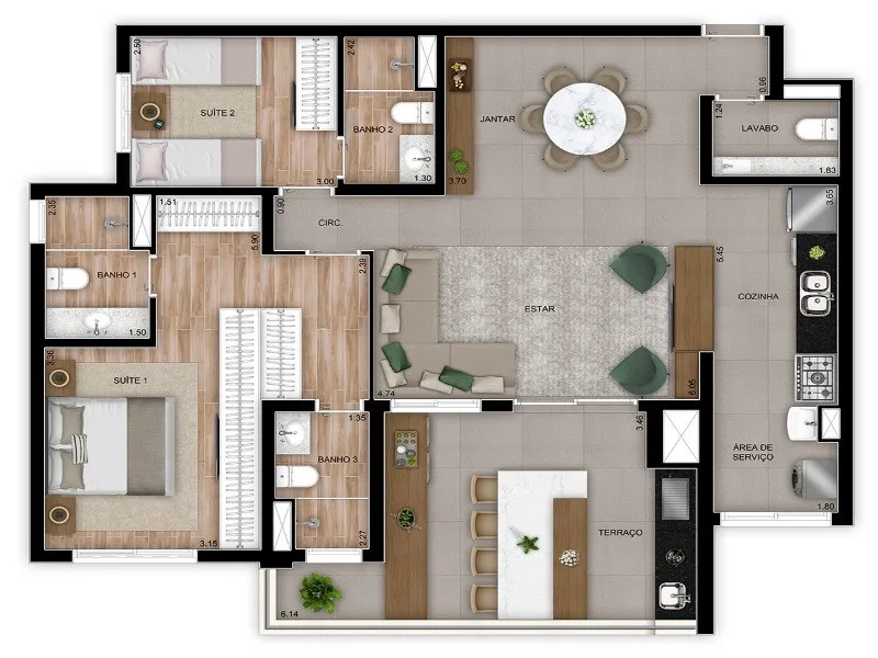 Imagem Apartamento 3 quartos em Santo André SP, artamento 3 suítes em Santo André SP, apartamento em Santo André, Edifício The Address Santo André
